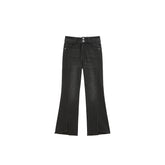 Women's High Waist Flared Pants With Raw Edge